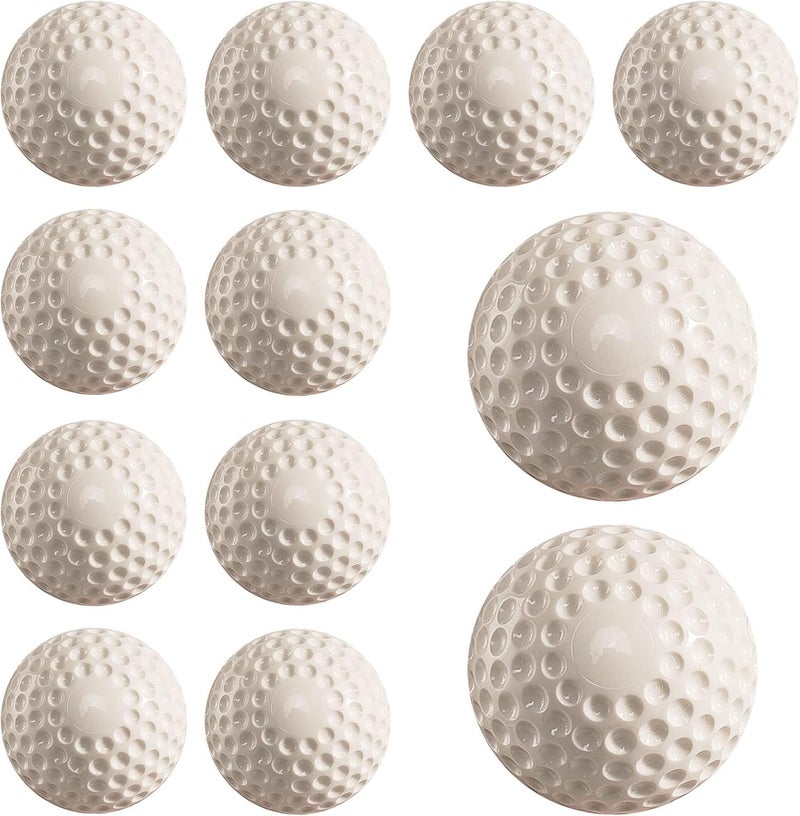 Forcebucket Baseballs 12 Pack Dimpled Baseballs, 9-Inch Pitching Machine Baseballs for Hand-Eye Coordination, Hitting and Fielding Practice - Image 1
